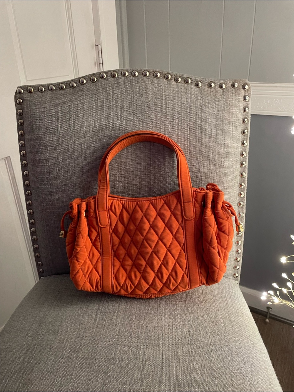 Vera Bradley Quilted Orange Mini Tote Bag